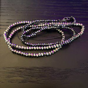 Gun metal double layer necklace